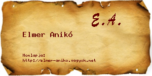 Elmer Anikó névjegykártya